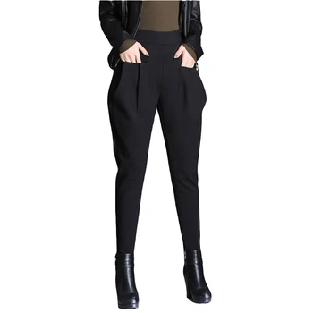 

2020 spring, summer, autumn autumn women's trousers / nine pants high elastic large size casual black women's pants JK12