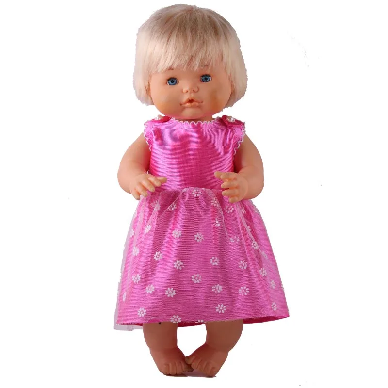 

New Arrivals 41CM Nenuco Ropa Accesorios Nenuco Doll Clothes Rose Red Yarn Flower Dresses Fit 16inch Nenuco Doll