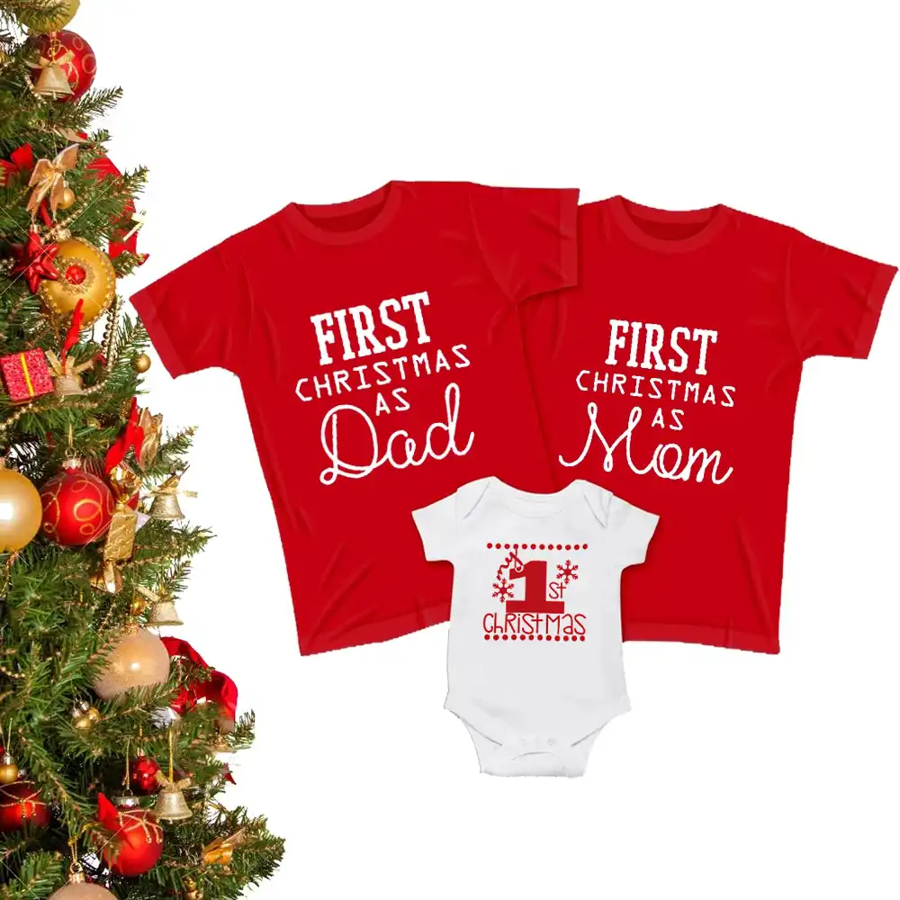baby's first christmas matching pjs