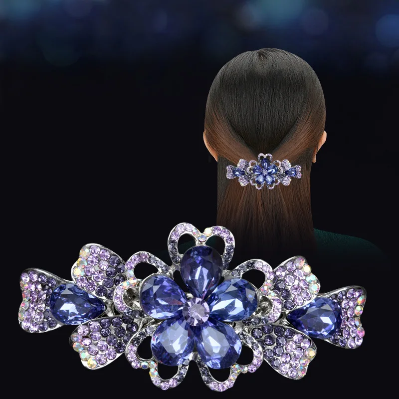 2 Crystal Flowers Hair Clips Rhinestone Flower Hair Clip 2023