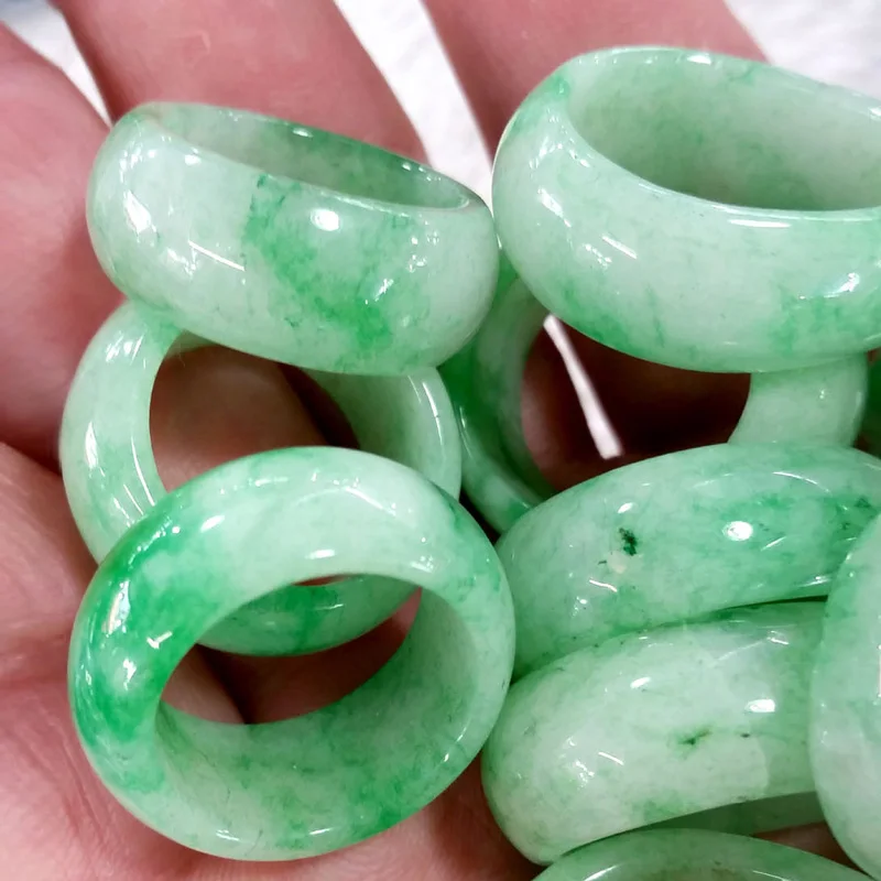 Предложение anillos de jadeíta-Верде натуральный tallados a mano жадеит BanZhi joyería de anillo de dedo de moda para hombres