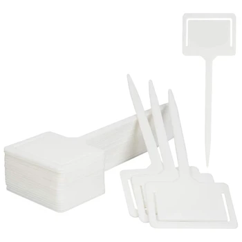 

50 Pcs Plant Tags, Plastic Plants, T-Shaped Tags, Nursery Tags, Plant Tags for Outdoor and Indoor Gardens (White)