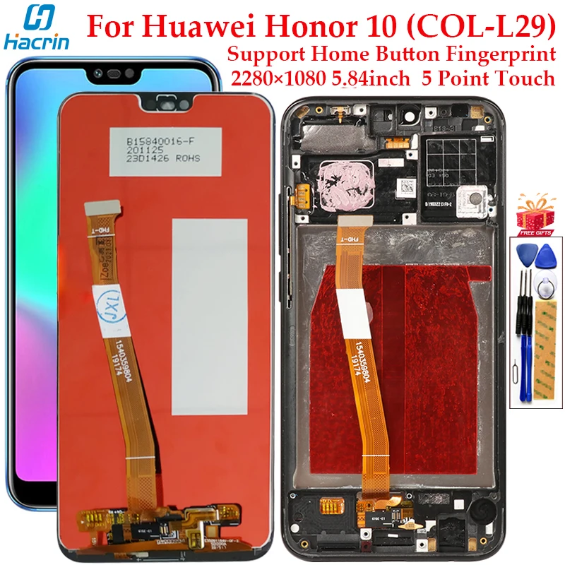 TFT дисплей для Huawei Honor 10 COL-L29 ЖК-дисплей сенсорный экран дигитайзер сборка Замена 5