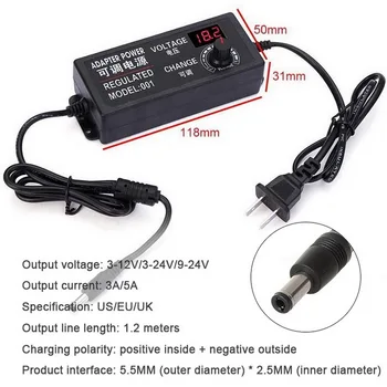 

12V Power Supply Adapter Adjustable AC TO DC 3V-12V 3V-24V 9V-24V 2A 3A Lighting Display Screen Adapter