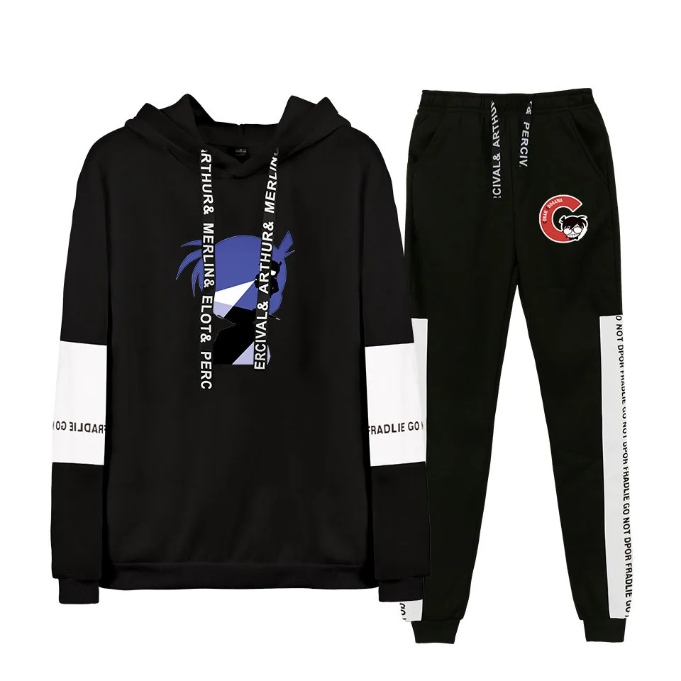 New 2019 Brand Tracksuit Fashion Detective Conan Men Sportswear Two Piece Sets Cotton hoodie+Pants Sporting Suit Male New 2019 Brand Tracksuit Fashion Detective Conan Men Sportswear Two Piece Sets Cotton hoodie+Pants Sporting Suit Male