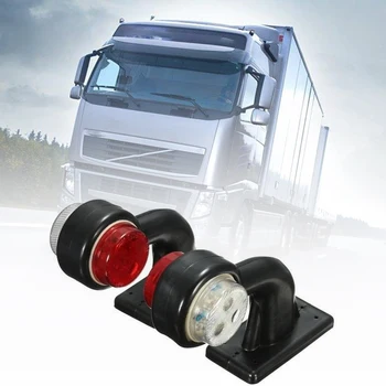 

1pair Replacement Small High Brightness Tail Easy Install Elbow Lamp 24V Trailer Side Marker Light 12 LED Warning Accessories
