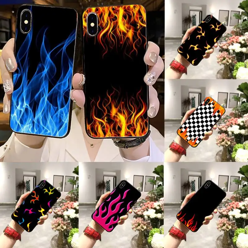 Cool red flames green flame Phone Case for iPhone 11 12 pro XS MAX 8 7 6 6S Plus X 5S SE 2020 XR Cool red flames green flame Phone Case for iPhone 11 12 pro XS MAX 8 7 6 6S Plus X 5S SE 2020 XR