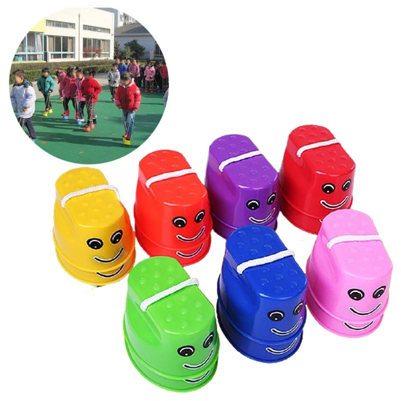 1 Pair Plastic Walker Stilt Shoe Children Outdoor Fun Sports Walker Walk  Balance Training Toys Kindergarten Teaching Aids DDJ