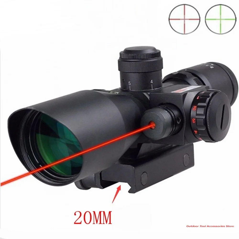 Tactical Red dot lase sight 2.5-10X40 Riflescope red green Illuminated Laser Scope Hunting Optics air Sight | Спорт и развлечения