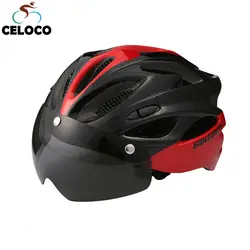 Велосипедный шлем с очками, защищенный от насекомых, сетчатый шлем-интеграл, дорожный горный велосипед, защитный колпачок, велосипедный