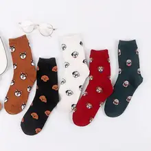 1 пара, женские носки, скейтборд, собака, мультяшный рисунок, рисунок, Арт, средние Носки, эластичные, мягкие, дышащие, хипстерские носки, женские, повседневные