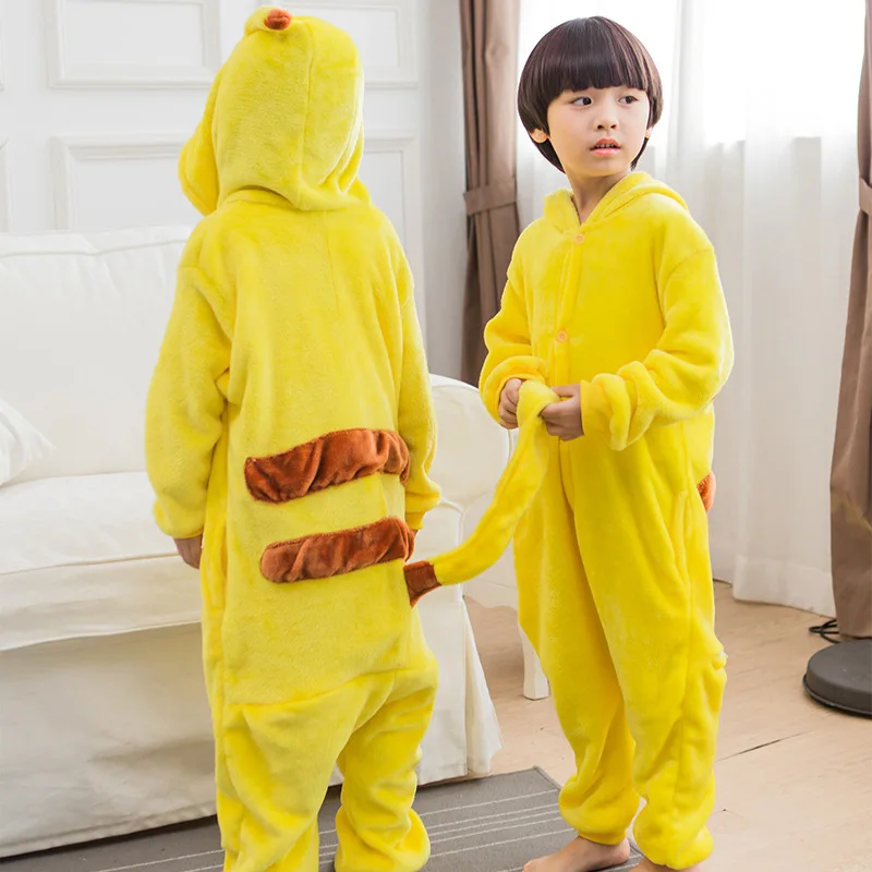 Кигуруми Пижама Пикачу Покемон для детей детские пижамы для девочек мальчиков пижамы животных Аниме Onesie Детский костюм комбинезон Пижама