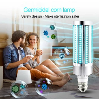 

60W UV Ozone Germicidal Light UVC Corn Light Bulb E27 Disinfection Lamp 100-277V