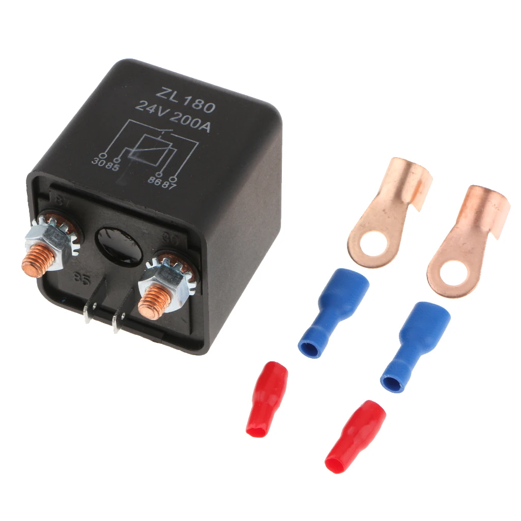 200A DC 24V High Current Auto Car Starter Relay 2 Pin SPST Start Contactor On/Off Switch