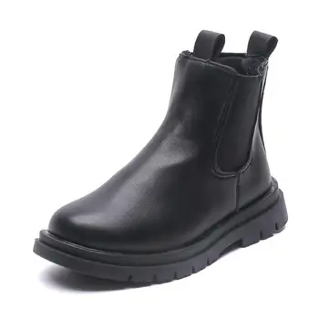 

Kids Fashion Martin Boots 2020 New Autumn Boys Waterproof PU Leather Boots Girls Non-slip Soft Sole Sneakers Ankle Zipper Botas