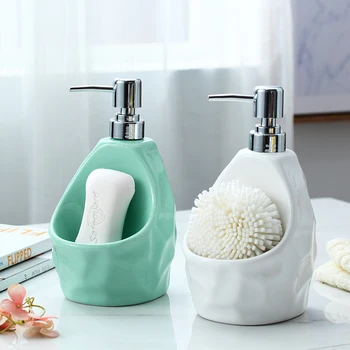 650lml ceramic soap dispenser for kitchen ceramic ABS home decoration liquid soap lotion dispenser bathroom accessories