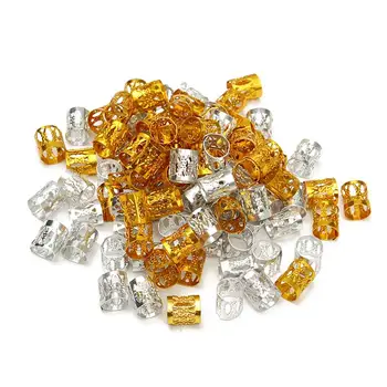 

100PCS/Set Adjustable 8mm Dreadlock Bead Hole Mixed Havana Mambo Hair Braid Beads Cuff Clip Hair Styling Accessories