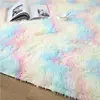 Tapis de sol en peluche, couleurs arc-en-ciel, teinture par nouage, doux, pour chambre à coucher, salon, antidérapant, pour chambre d'enfants, nouvelle collection ► Photo 3/6