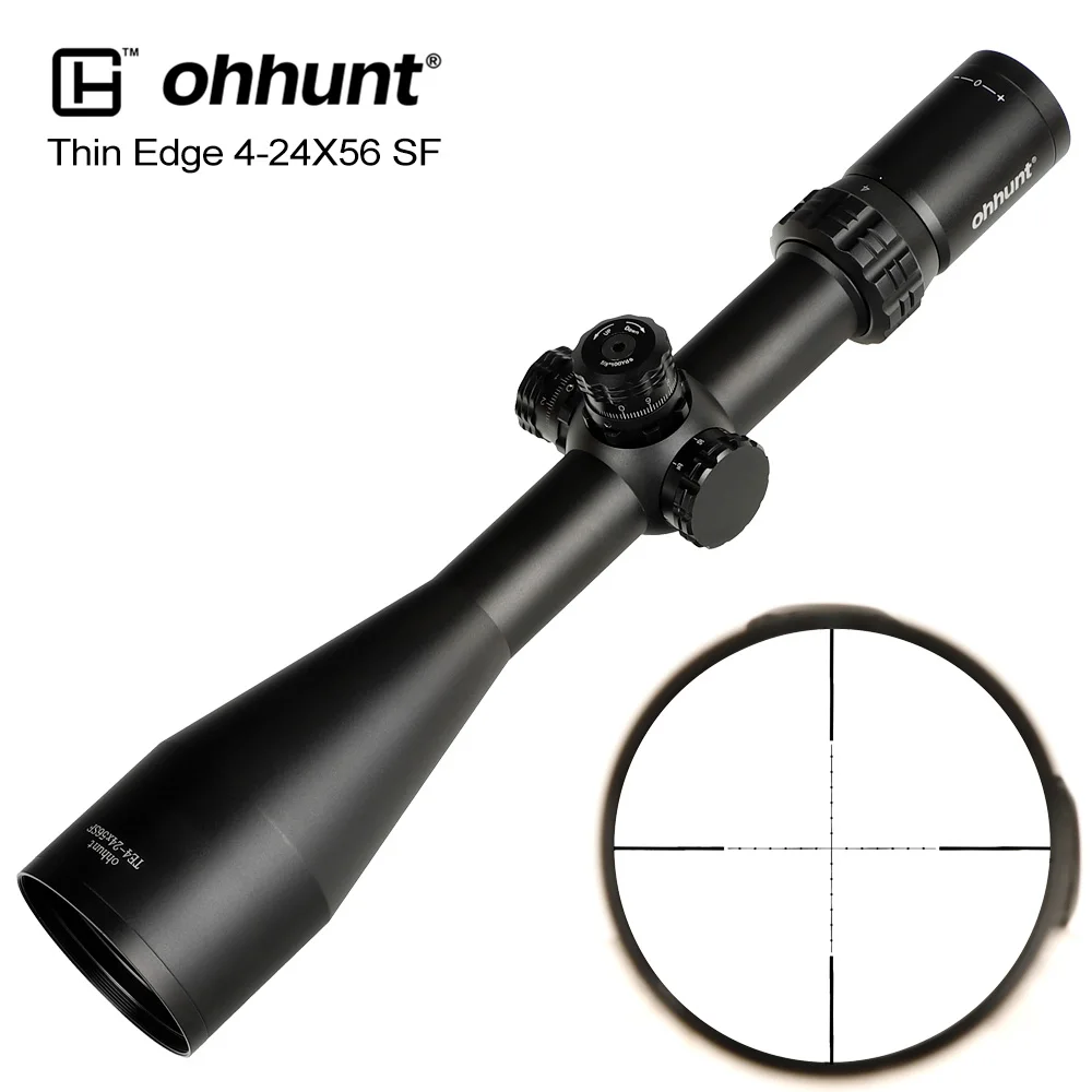 

ohhunt Thin Edge 4-24X56 SF Tactical Optical Sight Mil Dot Reticle Scope with Side Parallax Turret Lock Reset Hunting Riflescope