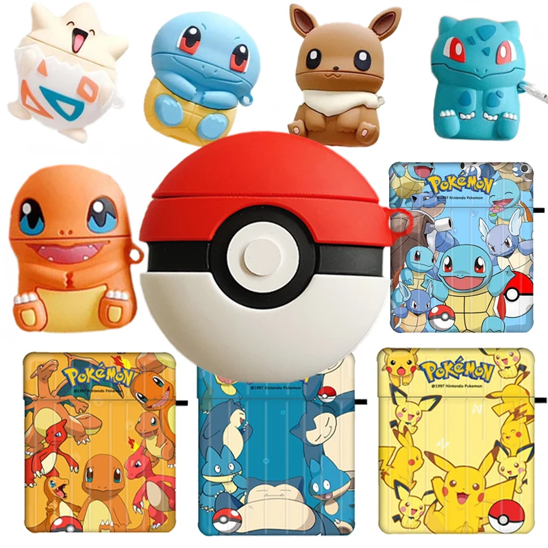 kawaii Cartoon Pokemon Pikachu and Pok Ball Airpods Pro Wireless Bluetooth headset case Apply to 2/pro |