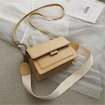 

PU Leather Crossbody Bags For Women 2020 Mini Shoulder Messenger Bag With Metal Handle Lady Travel Ladies Cross Body Bag Sac