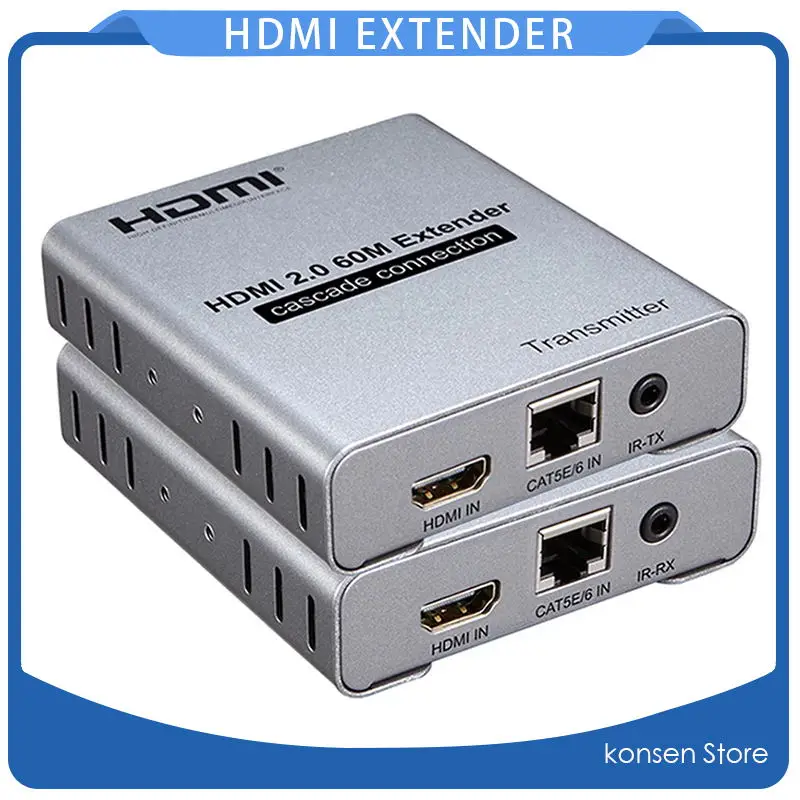 HDMI 2 0 4K @ 60 Гц м удлинитель 1080P 120 Ethernet RJ45 CAT5e/6 Cat6 кабеля с ИК пультом дистанционного