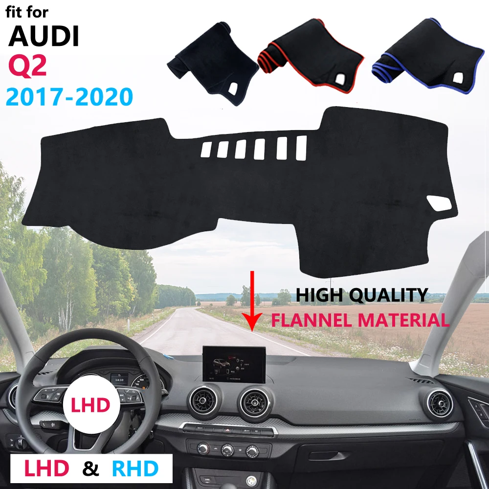 Защитный коврик для приборной панели Audi Q2 2017 2018 2019 2020 антиуф фланелевый