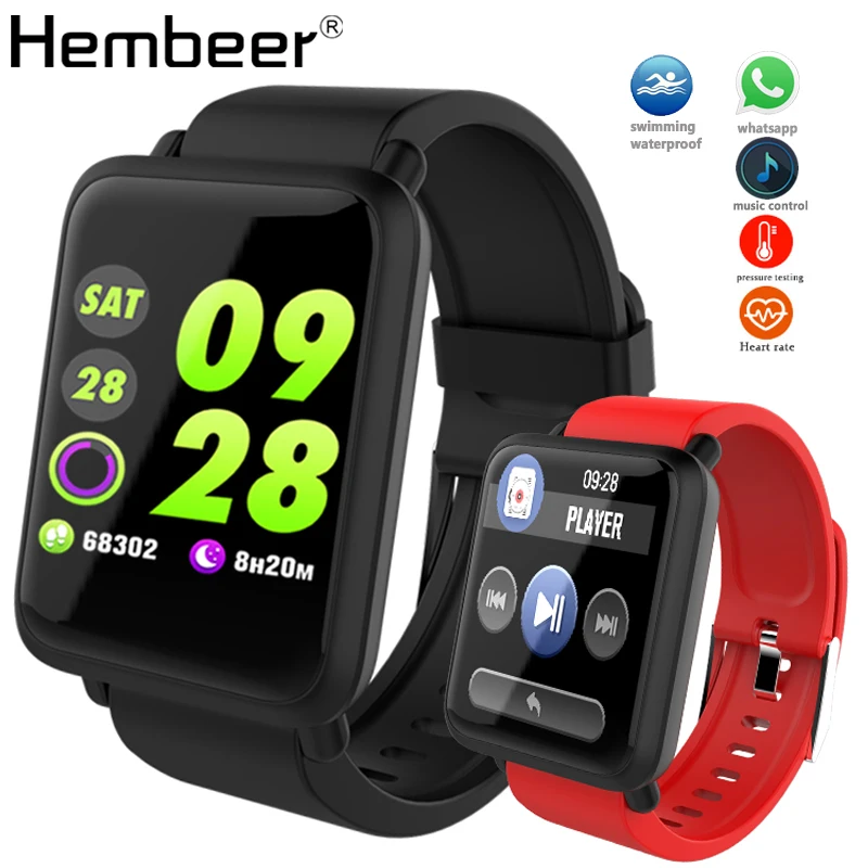 

Hembeer Smart Watch M28 IP67 Waterproof Bluetooth Heart Rate Monitor Blood Pressure whatsapp Smartwatch For Android IOS Phone
