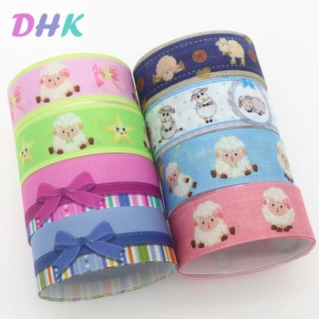 

DHK 7/8'' 10yards Sheep bows Printed Grosgrain Ribbon Accessory Hairbow Headwear Decoration DIY Wholesale OEM B1970