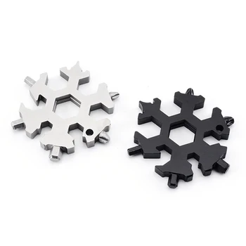 

18 In 1 Stainless Steel Snowflake Shape Multi-tool Card Combination Compact Outdoor Travel Multifunction Travel Camping Tool New