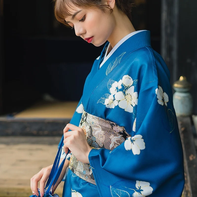 Японское традиционное кимоно юката женский костюм кимоно гейши Платье женское японское кимоно юката Obi японский косплей FF2204