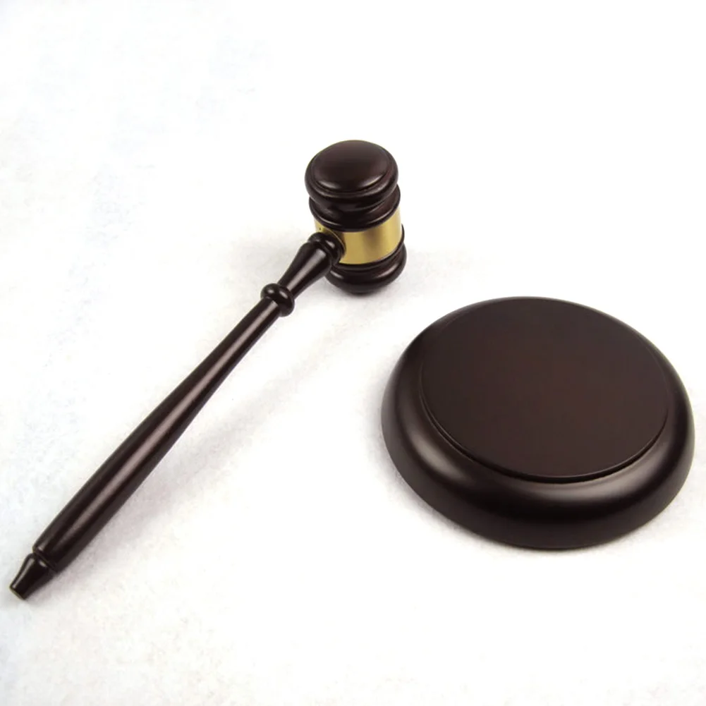 Vintage Long Handle Auction Portable Striking Gavel Sound Block Court Wooden For Lawyer Judge Hard Mallet Hand Craft