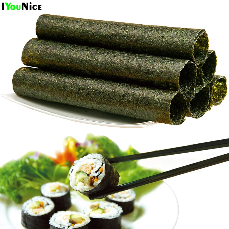 50 100 Piezas Nori Sushi De Algas Secas Laver Algas Nori Sushi Conjunto Sushi Nori De Alta Calidad Al Por Mayor Cuberteria Vajilla Y Cristaleria Com Vajilla