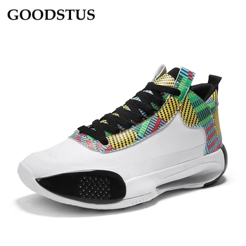 Goodstus Mannen Basketbal Schoen Mesh Ademend Demping Hoge Kwaliteit Fashion Enkel Protector Mannelijke Comfortabele Basketbal Sneaker