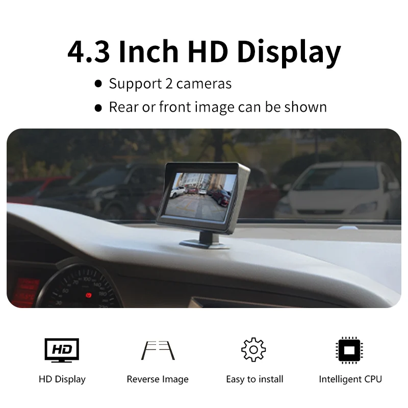 12V-24V Vehicle Parking Camera Monitor System 7" LCD HD Monitor