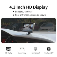 Moniteur de voiture, écran 4.3 pouces pour caméra de recul, écran LCD TFT HD numérique couleur 4.3 pouces PAL/NTSC 2