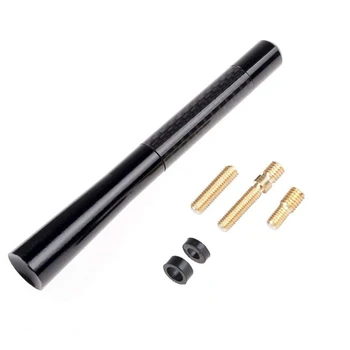 

Universal 5 Inch 120mm Black Antenna Carbon Fiber Printer Short-on Car Radio AM/FM Aerial + Adapter