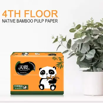 

Wood Color Bamboo Fiber Paper Towel Draw Paper Toilet Paper Butt Hotel Natural 4 Layers Family Baby Security Tampon