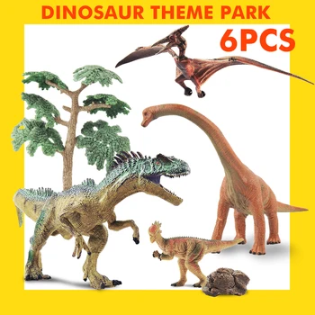

6pcs/set Jurassic Wild Life Dinosaur Toy Set Plastic Play Toys World Park Dinosaur Model Action Figures Kids Boy Gift