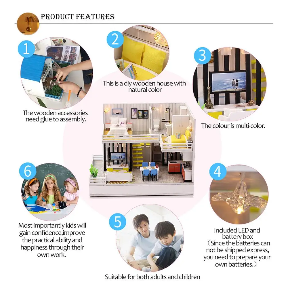 DIY комплект для салона ручной сборки Модель С Пылезащитным покрытием музыкальное движение время элегантный дом для рождественских подарков
