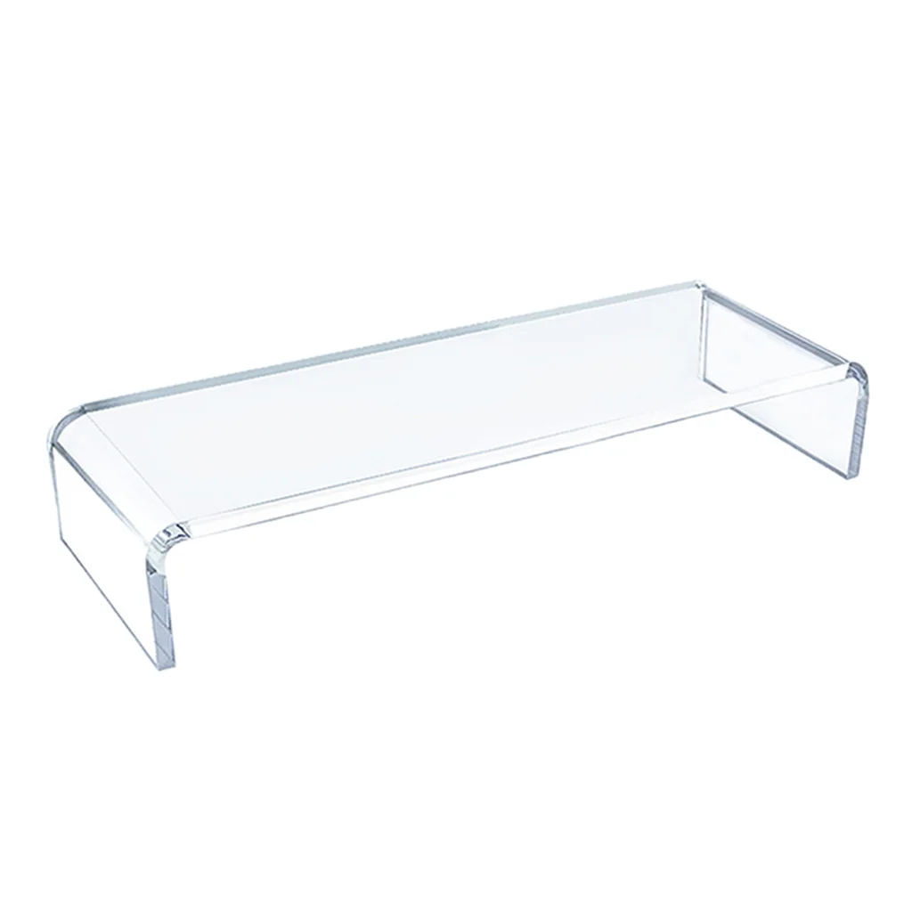 School Clear Acrylic Monitor Stand Desk Computer Screen Riser Tray Holder