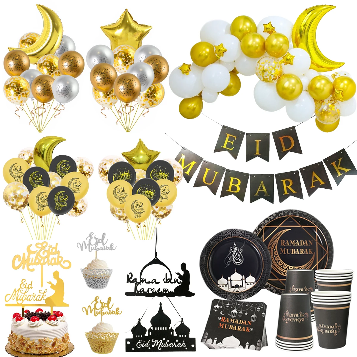 Eid Mubarak Banner Balloons Ramadan Kareem Decoration Ramadan Mubarak ...