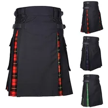 Готический стиль брюки мужские винтажные Kilt шотландская Готическая мода Kendo карманные юбки шотландская одежда плиссированная юбка брюки 19Sep26