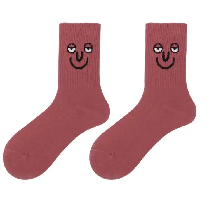 2 шт./1 пара милых носков унисекс в стиле Харадзюку С героями мультфильмов женские носки с смайликом и счастливым смайликом забавные носки с единорогом Meias Feminino - Цвет: Rose