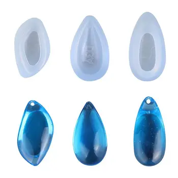 

6Pcs 3 Shapes Teardrop Earrings Pendant Mold Epoxy Resin Jewelry Making Tools Dried Flower Resin Decorative DIY Hand Crafts