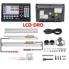 Conjunto completo de 2-axis lcd digital readout dro e 2 0-1000mm vidro codificador linear sensores para YH800-2 torno