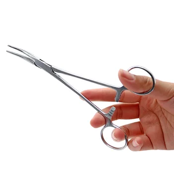 

1Pcs Pet Hemostat Fishing Forceps Stainless Steel Elbow Hemostat Locking Clamps Tool For Fishing And Farm Pig Sheep