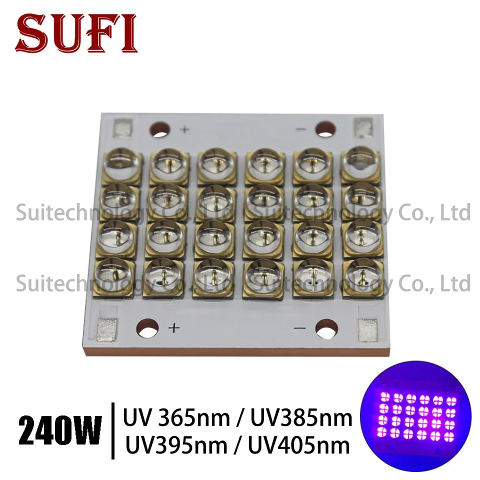 

The New 240W Watts LED UV Module led bead COB Copper base UV solidify 3D Printing 365nm 385nm 395nm 405nm Printer Curing