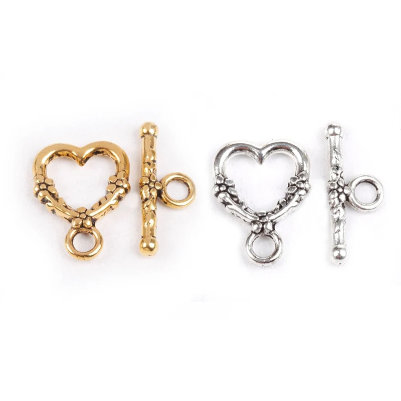 20 комплектов античное кольцо в форме сердца крюк тумблер застежка крючки результаты для изготовления ювелирных изделий квалифицированные Diy браслет ожерелье
