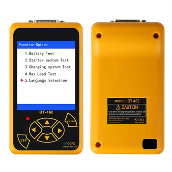 

BT-460 Car Battery Tester Charging System Analyzer Multi-Languages Vehicle Testing Repair Tools for 12V 24V Vehicle VJ-D